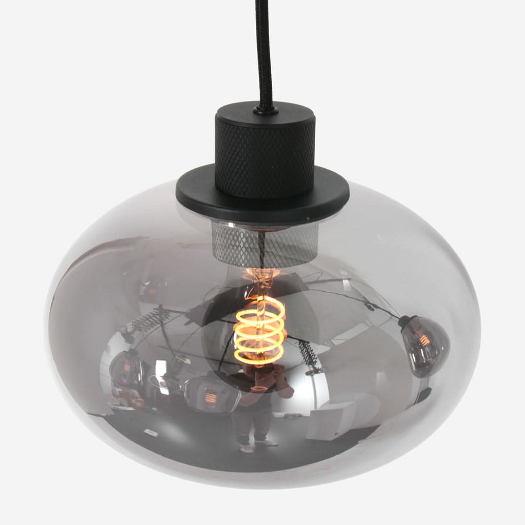 Plan coté du lustre verre fumé Reflexion 3079ZW : platine Ø 30 cm, hauteur 40-350 cm, 3 douilles E27