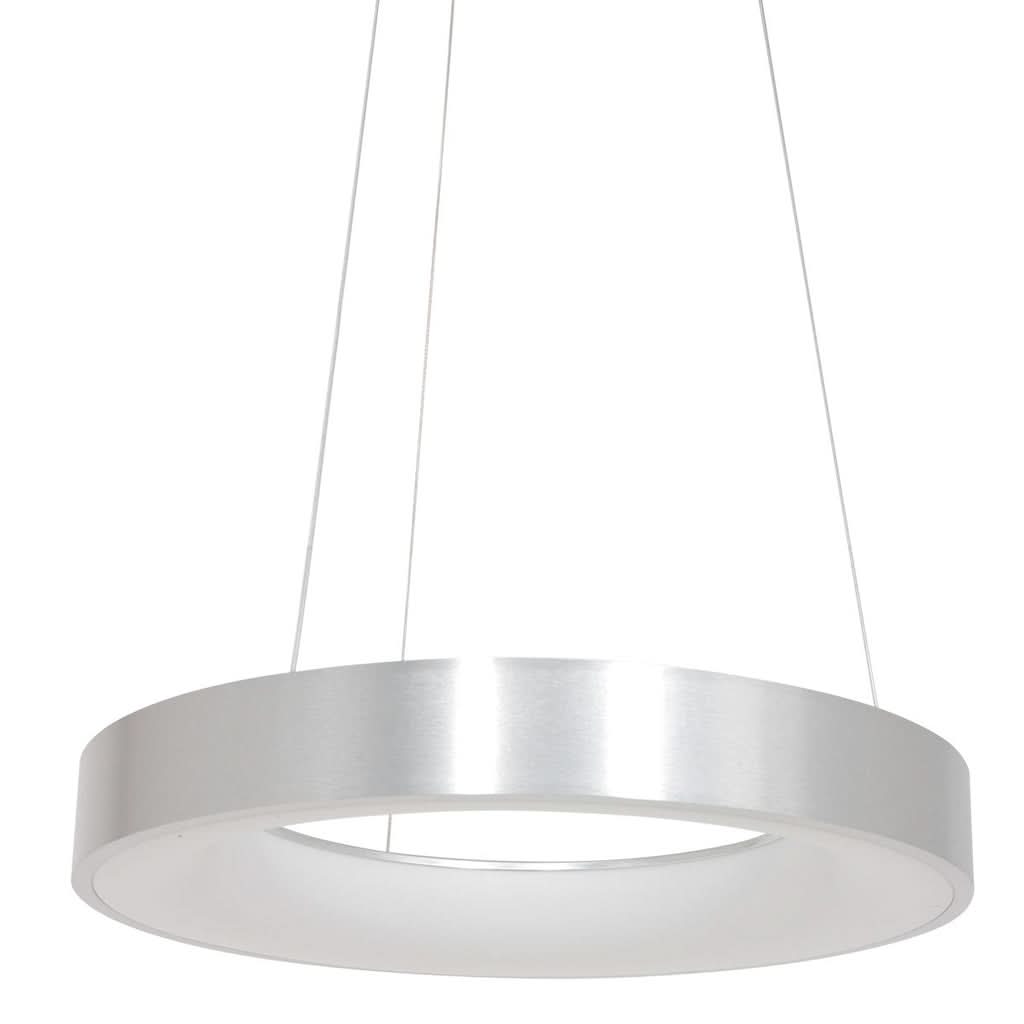 Lustre argenté Ringlede, suspension anneau LED 48 cm | Designix