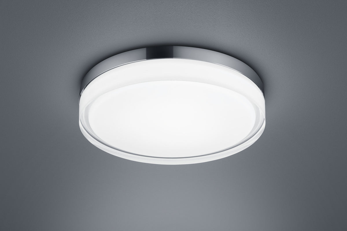 Plafonnier extérieur Tana chromé, Ø 33 cm