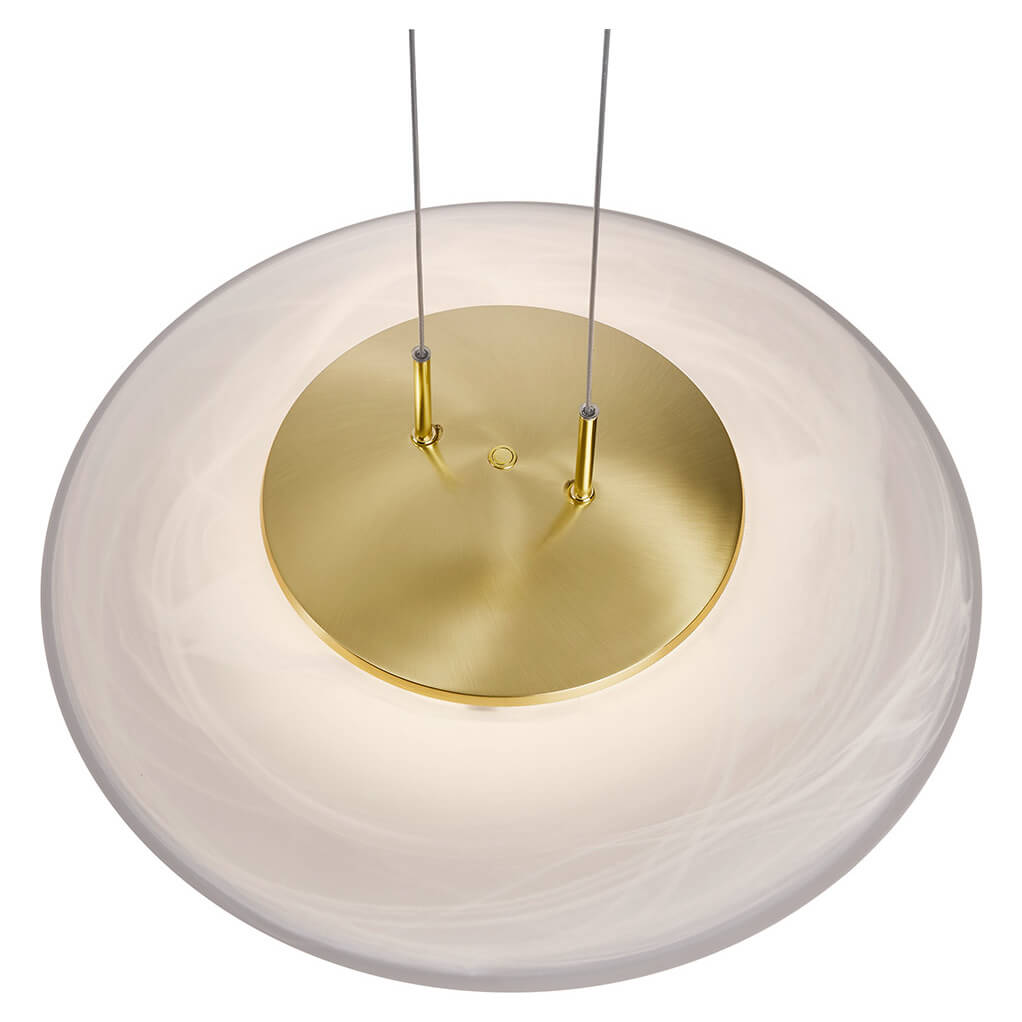 Suspension Findus laiton brossé, verre