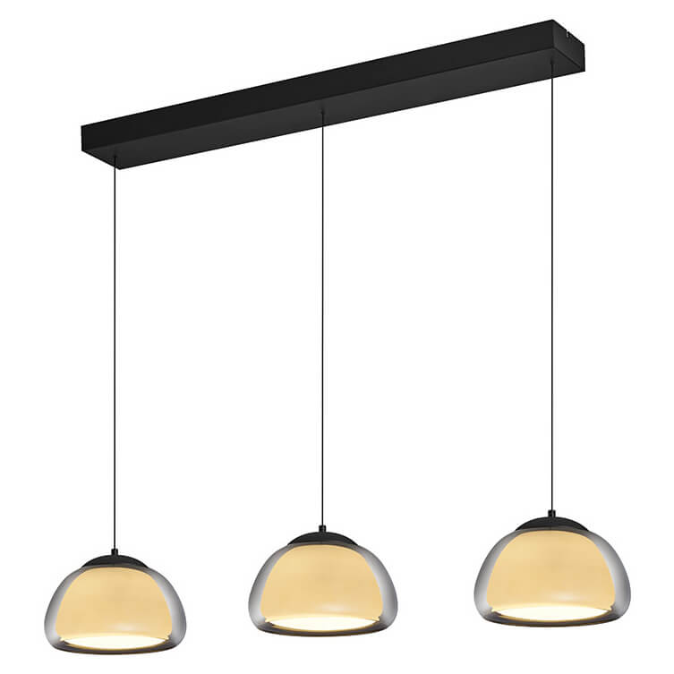 Suspension Luxxo noire et fumée, verre, L 125 cm