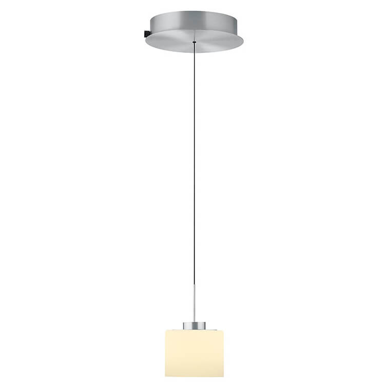Suspension Abby aluminium et opale, verre, Ø 26 cm