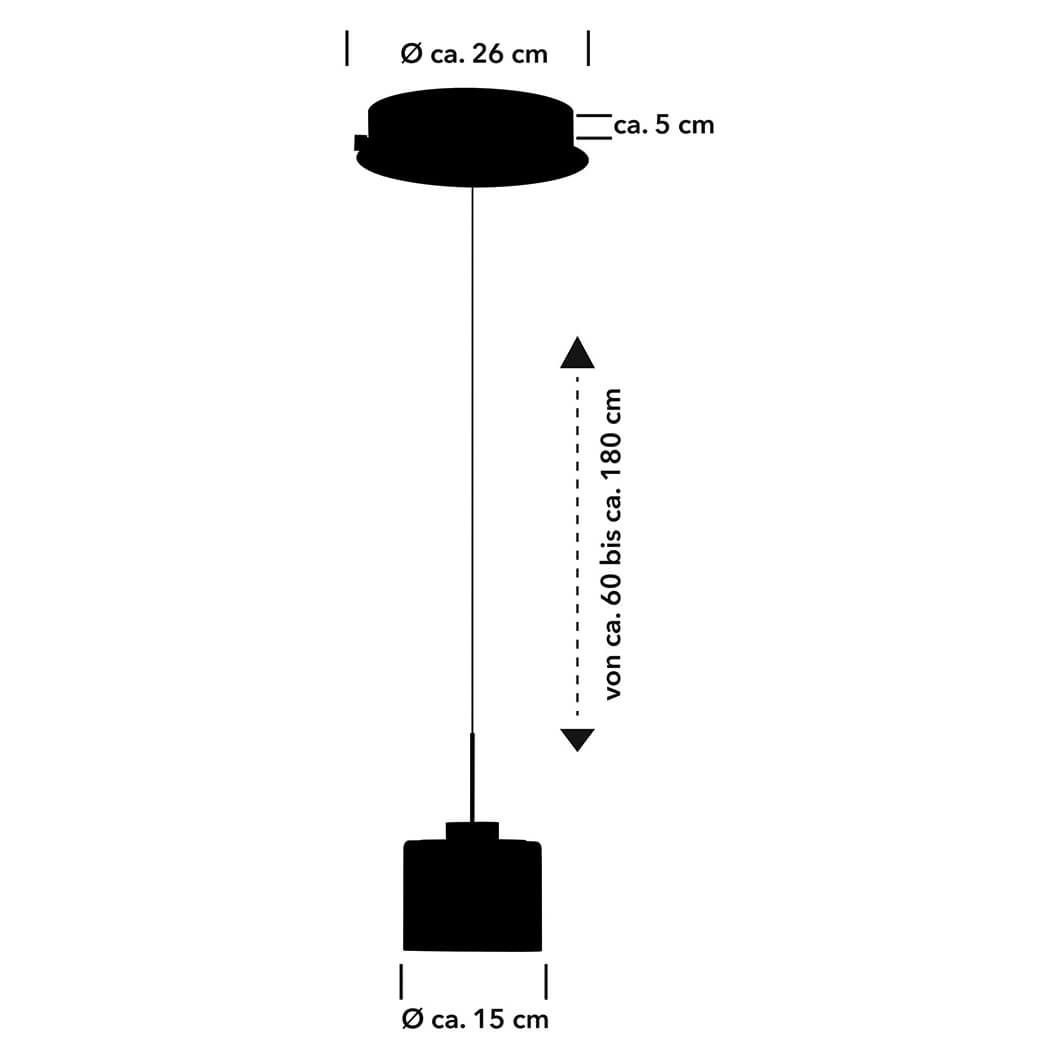 Suspension Abby anthracite et opale, verre, Ø 26 cm