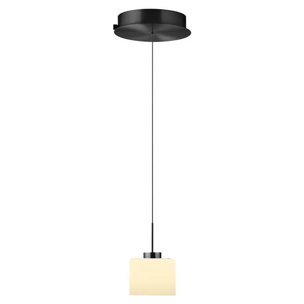 Suspension Abby anthracite et opale, verre, Ø 26 cm