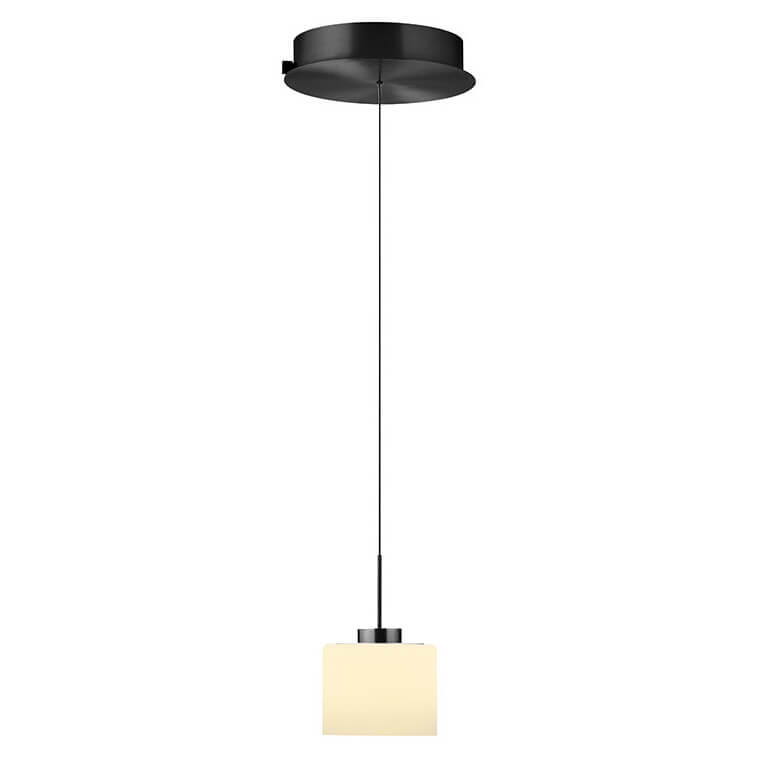Suspension Abby anthracite et opale, verre, Ø 26 cm