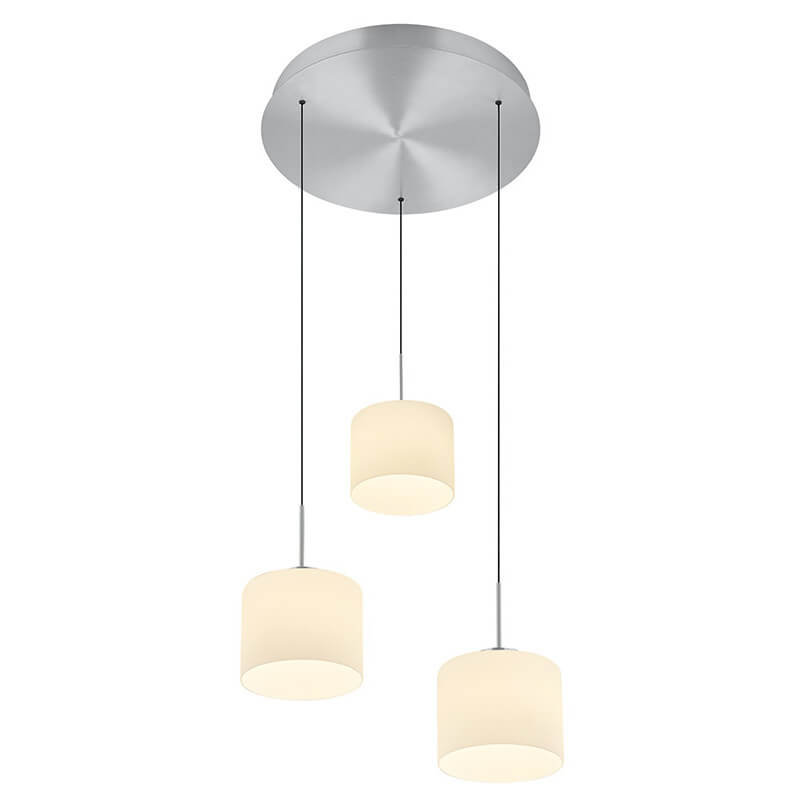 Suspension Abby aluminium et opale, verre, Ø 43 cm