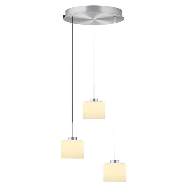 Suspension Abby aluminium et opale, verre, Ø 43 cm