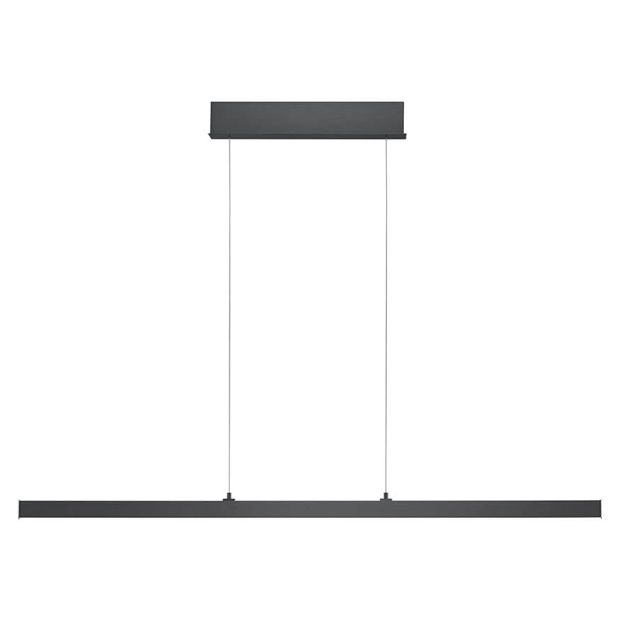 Vue de face de la suspension anthracite avec sa barre fine et ses deux câbles