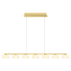 Suspension View opale, verre, L 117 cm
