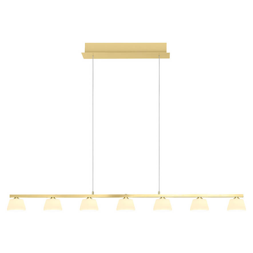 Suspension Jane opale, verre, L 122 cm