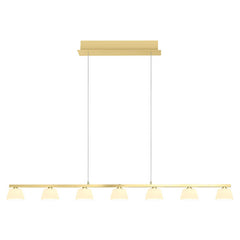 Suspension Jane opale, verre, L 122 cm