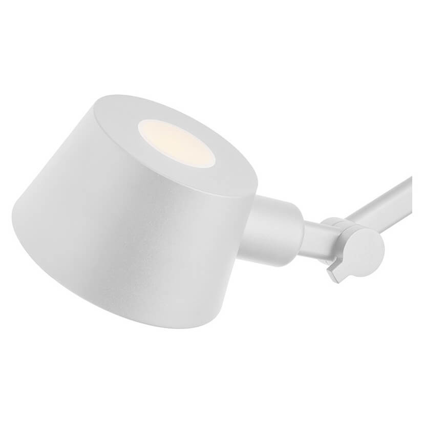 Détail de la tête lumineuse cylindrique, diffuseur LED blanc vu de dessous