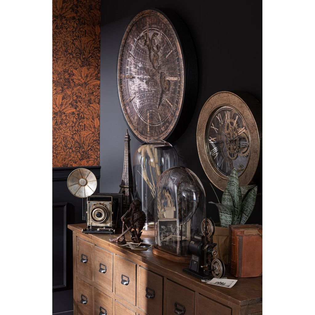 Horloge Carte du Monde Antique - Designix