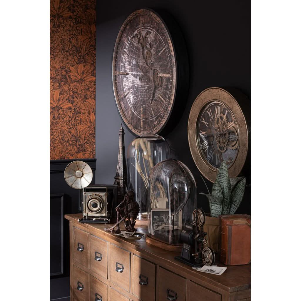 Horloge Carte du Monde Antique - Designix