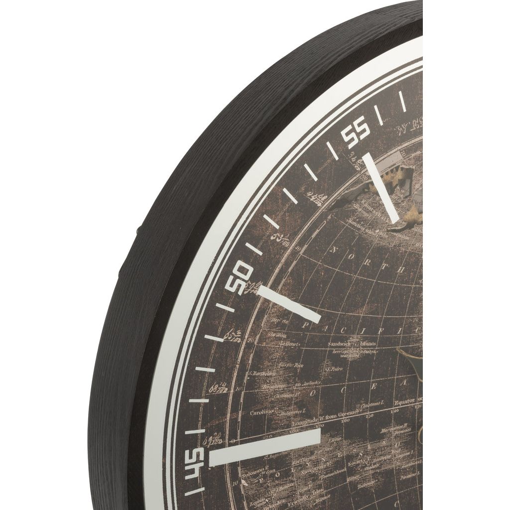 Horloge Carte du Monde Antique - Designix