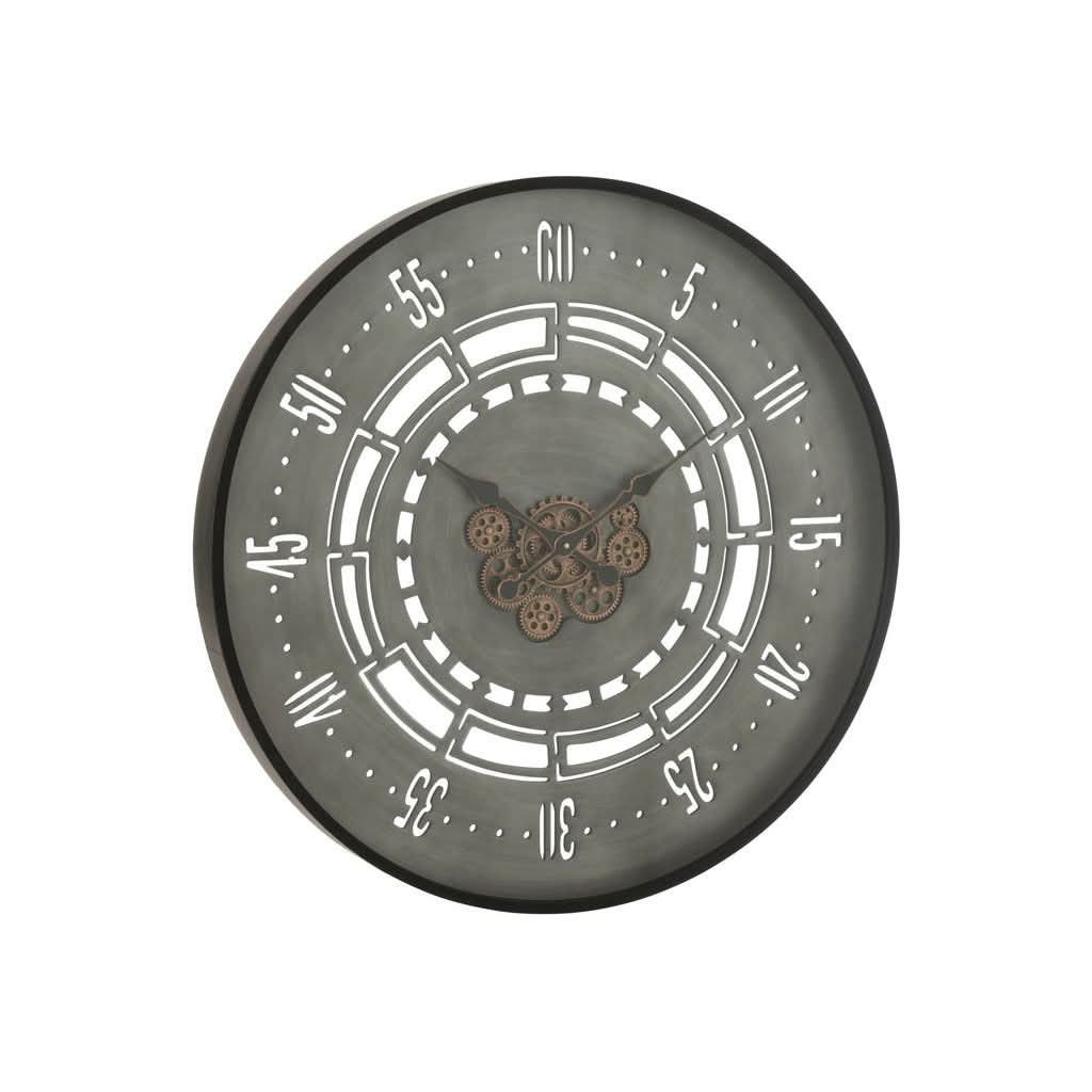 Horloge Engrenages Métal Noir/Gris - Designix