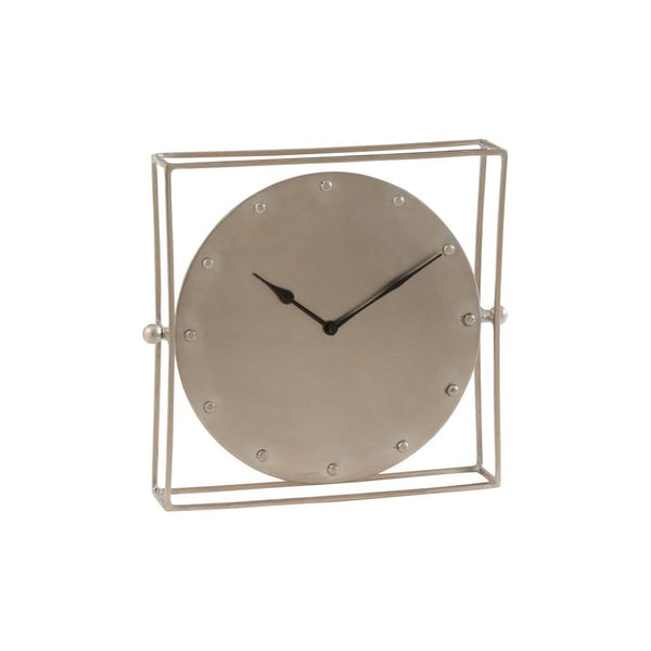 Horloge Flottante Fer Argenté Grande Taille