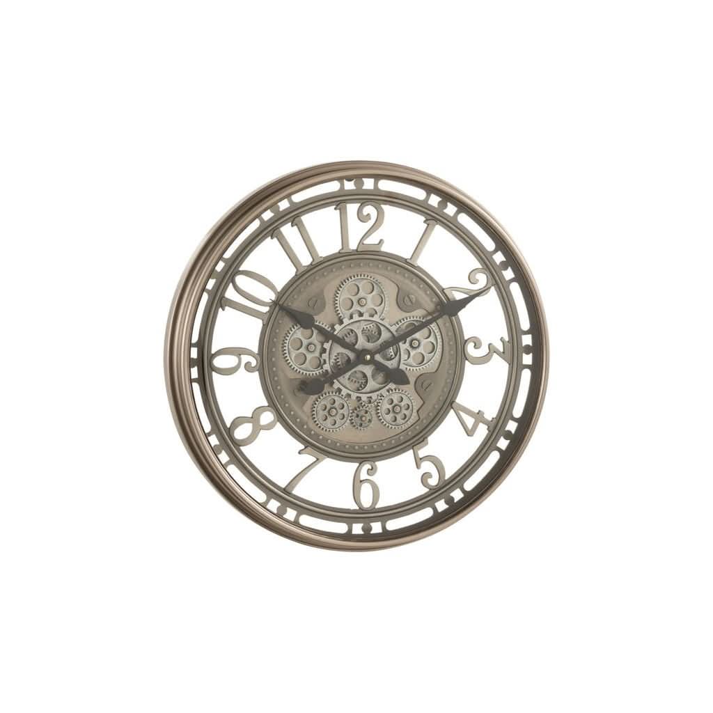 Horloge Mécanisme Visible Métal Verre - Designix