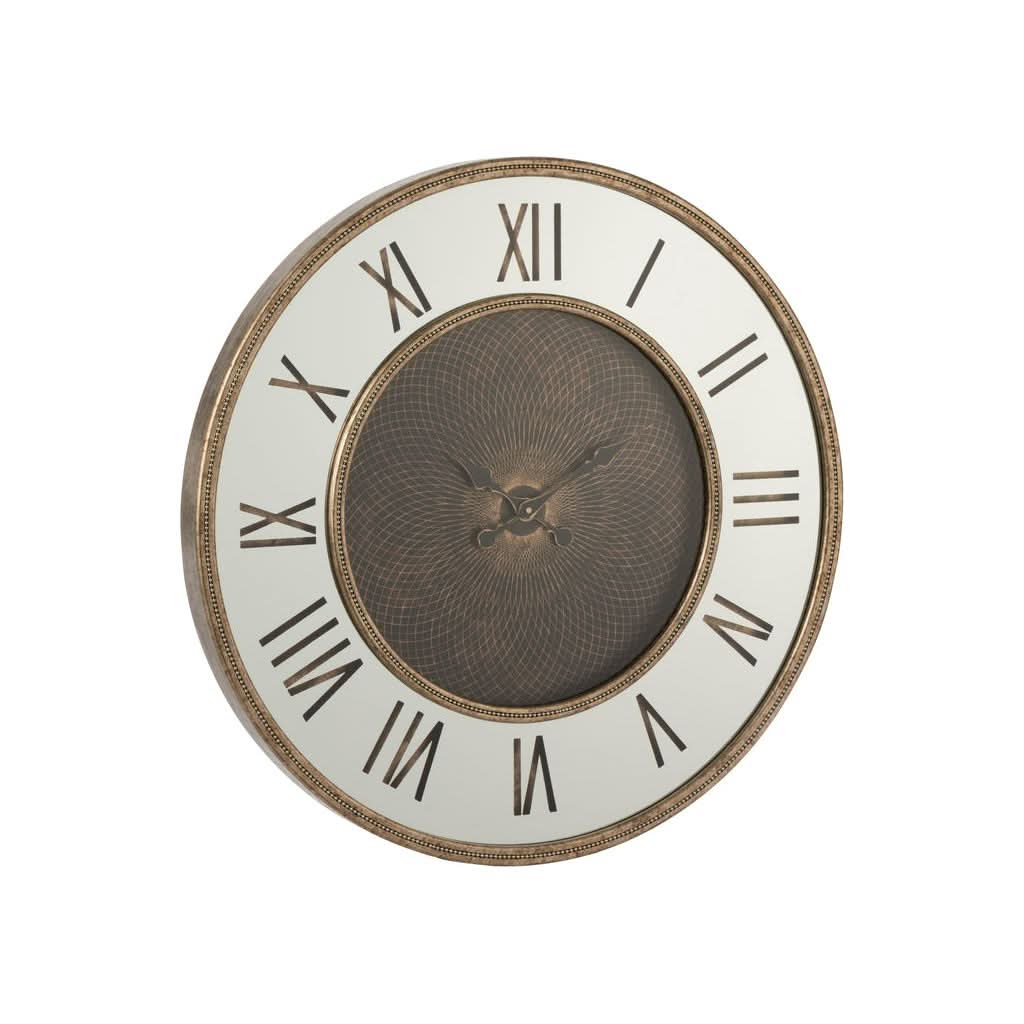 Horloge Miroir LED Doré Antique - Designix