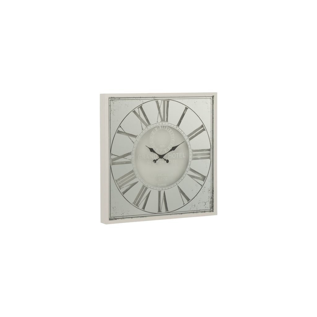 Horloge Miroir Métal Blanc Petit - Designix