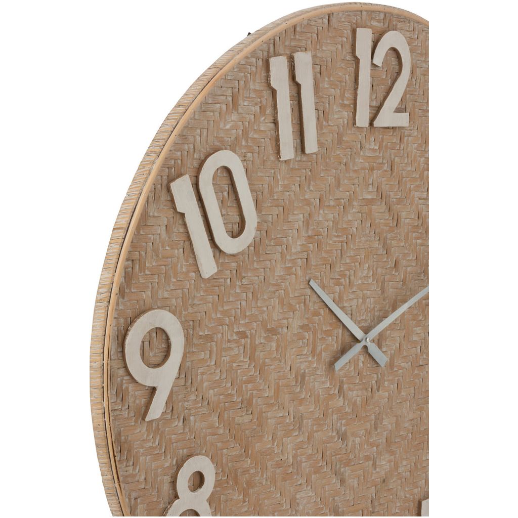 Horloge Ronde Naturelle Blanche - Designix