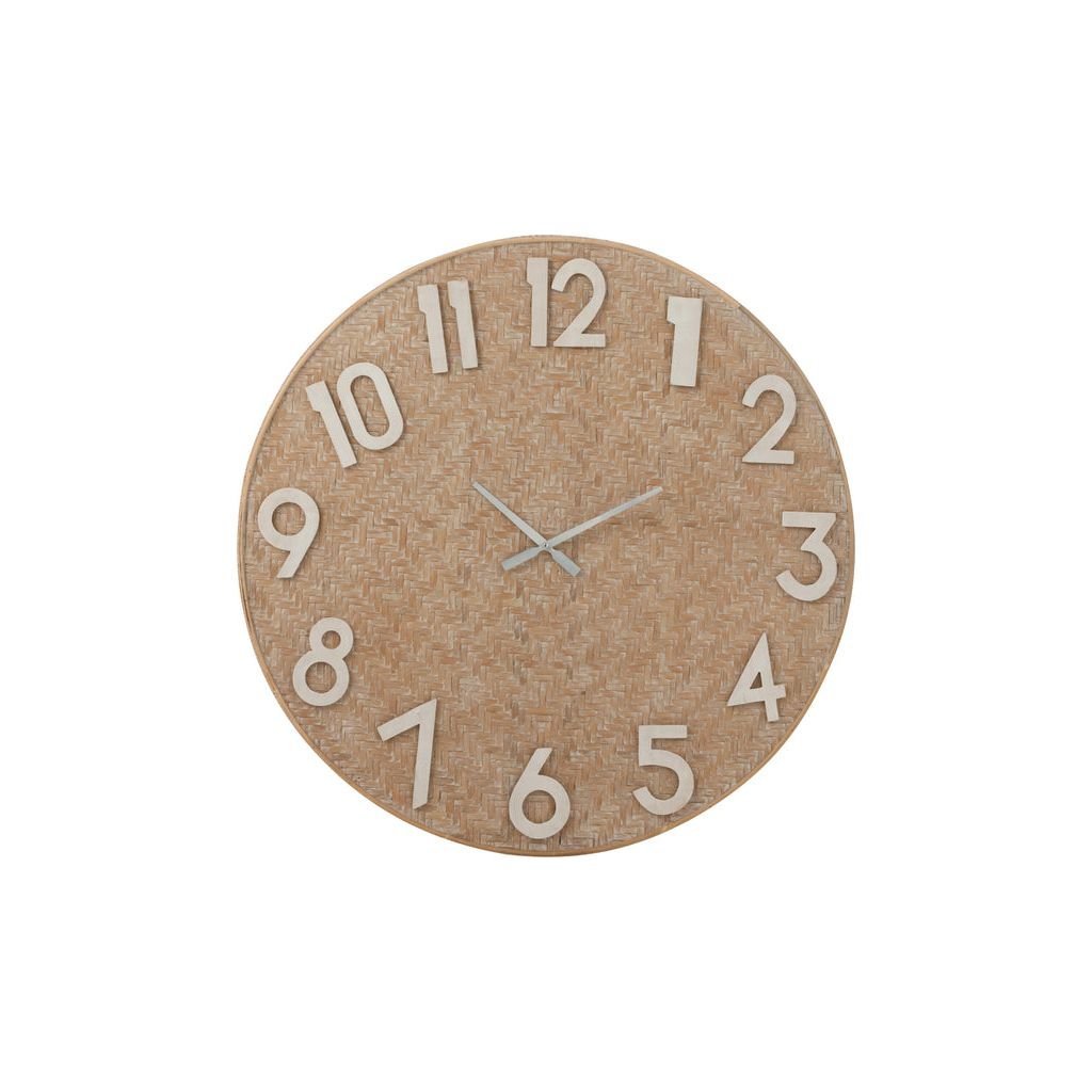 Horloge Ronde Naturelle Blanche - Designix
