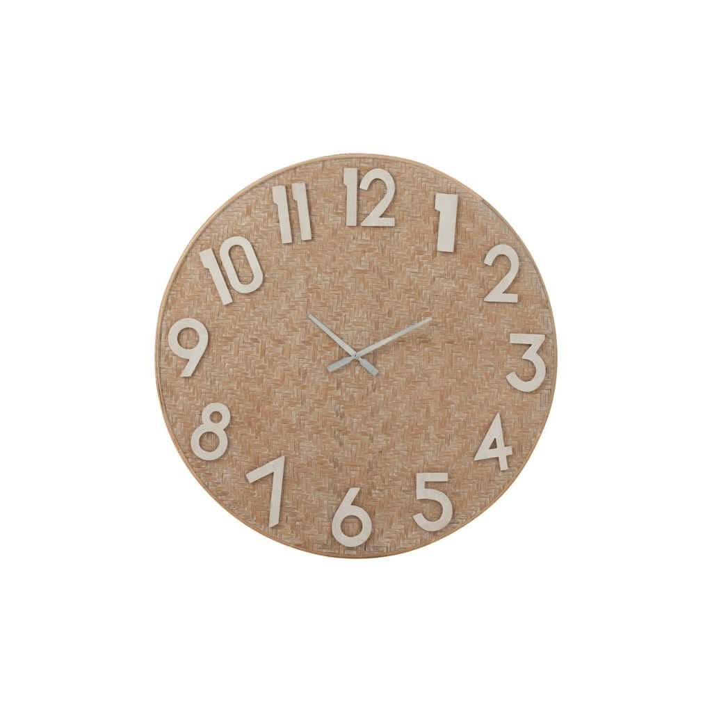 Horloge Ronde Naturelle Blanche - Designix