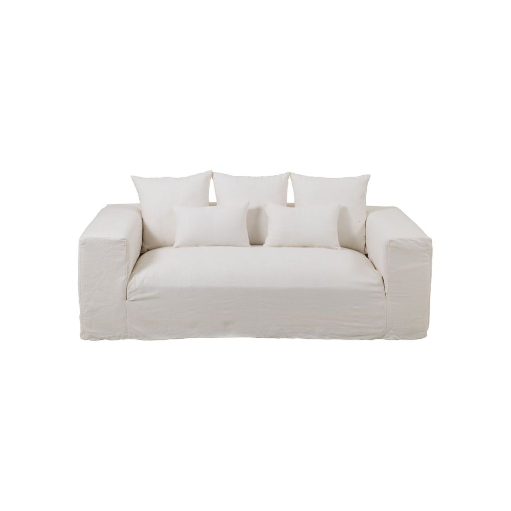 Housse Canapé Lin Blanc Guimauve - Designix