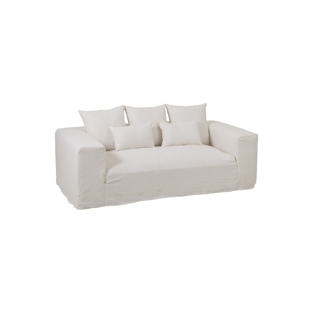 Housse Canapé Lin Blanc Guimauve - Designix
