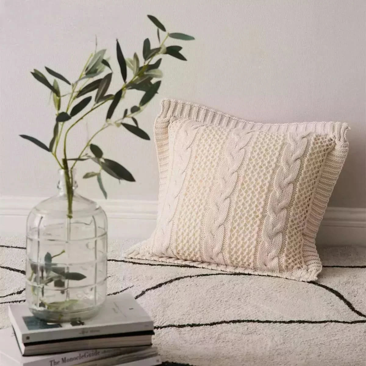 Housse de Coussin 45x45 Tricot | Modernité Chic - Designix Coussin Rose 45x45cm