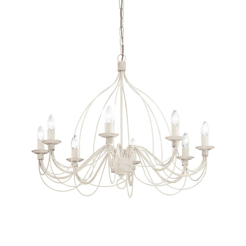 Suspension Corte 8 lumières blanche