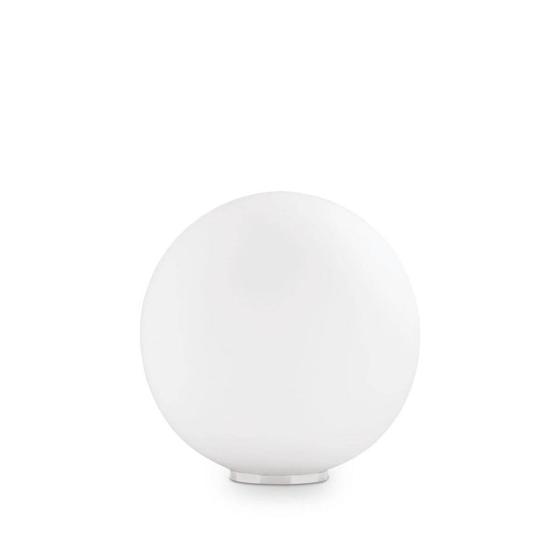 Lampe à poser Mapa Bianco blanche, verre, Ø 30 cm