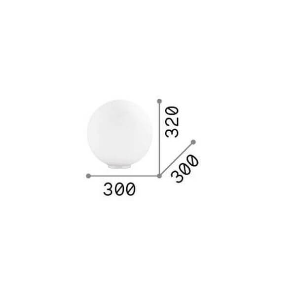 Lampe à poser Mapa Bianco blanche, verre, Ø 30 cm