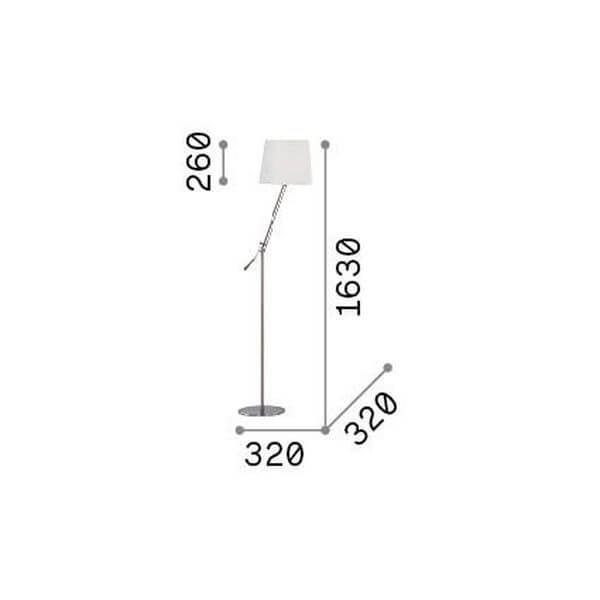 Lampadaire Regol blanc, tissu