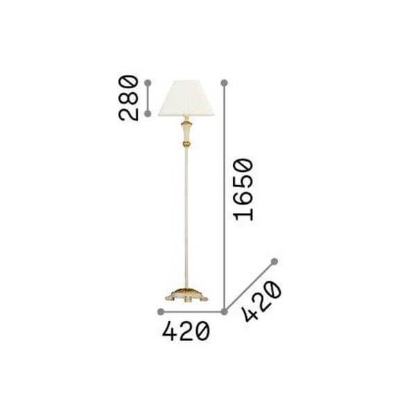 Lampadaire Firenze doré, tissu