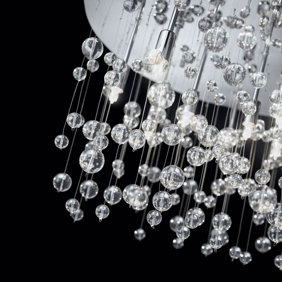 Plafonnier Neve 8 lumières chromé, verre