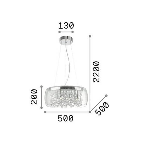 Suspension Audi-80 8 lumières transparente, verre