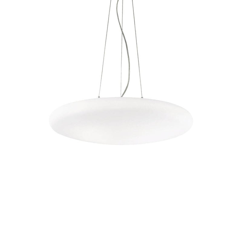 Suspension Smarties 3 lumières blanche, verre, Ø 42,5 cm