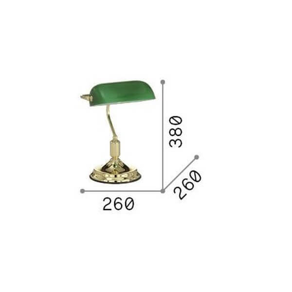 Schéma de dimensions de la lampe avec hauteur 380 mm et largeur 260 mm.