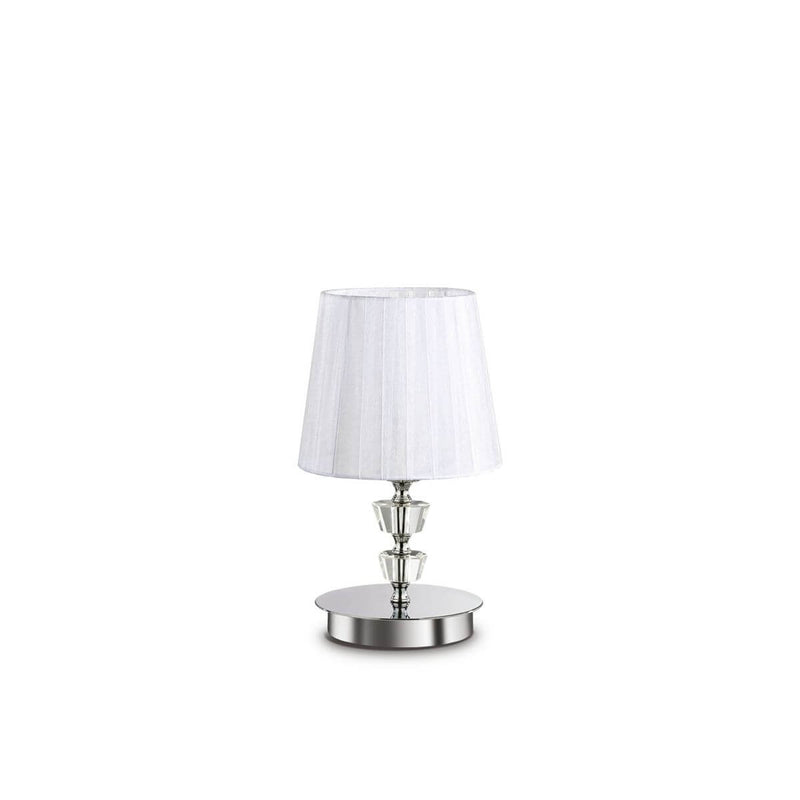 Lampe à poser Pegaso blanche, verre, Ø 18 cm