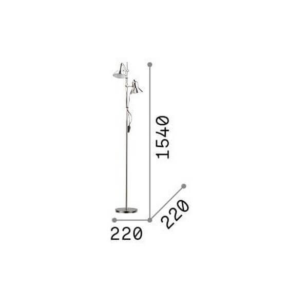 Schéma coté du lampadaire : hauteur 1540 mm et base de 220 mm
