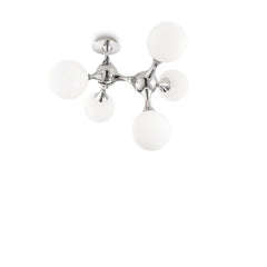 Plafonnier Nodi 5 lumières blanc, verre