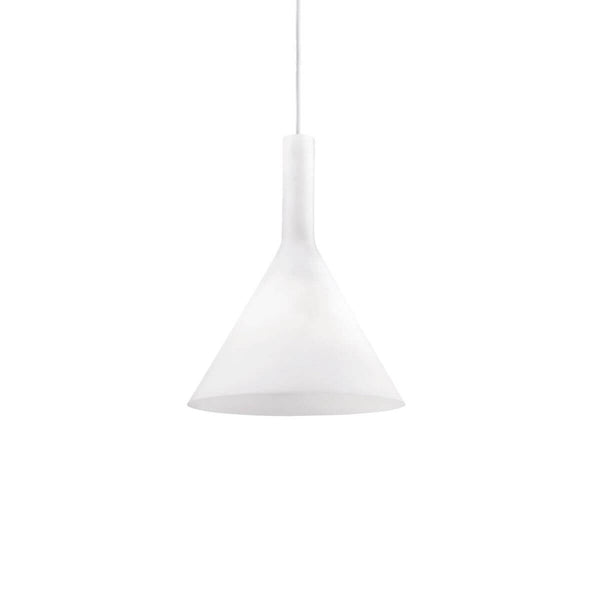Suspension Cocktail blanche, verre, H 26 cm