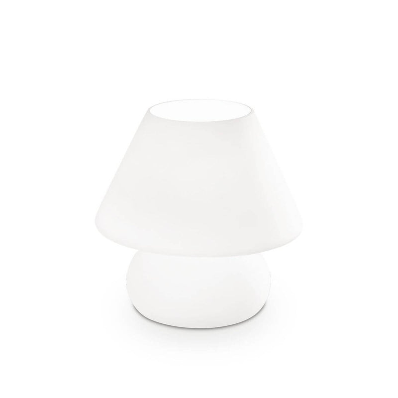 Lampe à poser Prato blanche, verre, Ø 22,5 cm