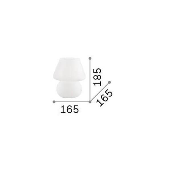Schéma technique avec cotes largeur 165 mm et hauteur 185 mm