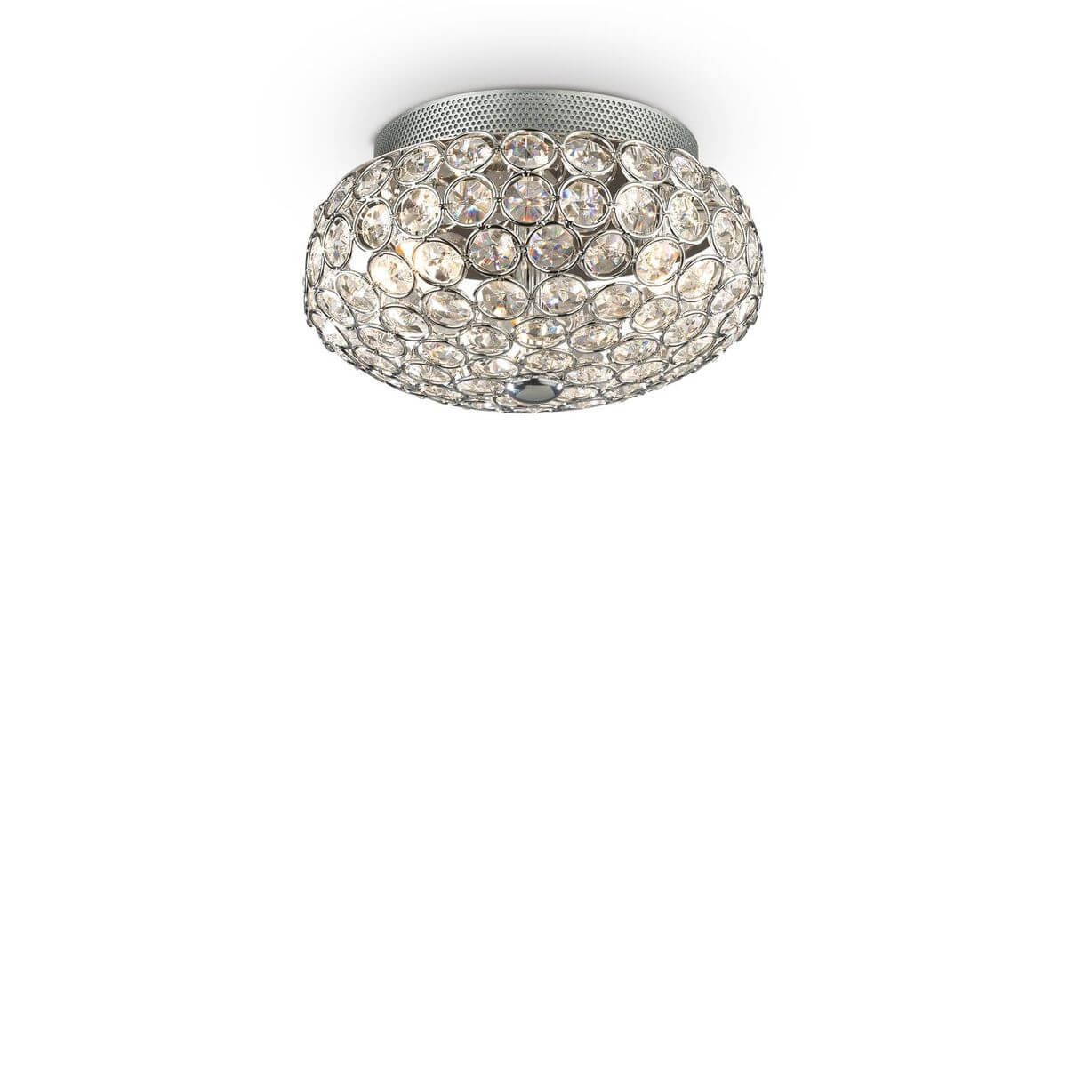 Plafonnier King 3 lumières chromé, cristal