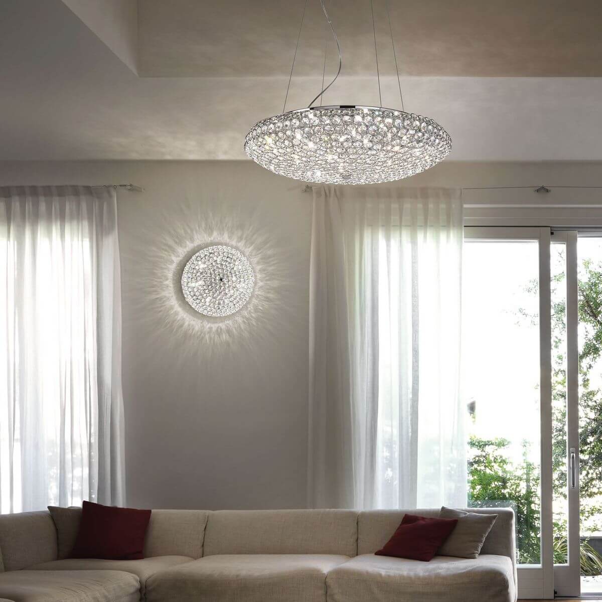 Plafonnier King 3 lumières chromé, cristal