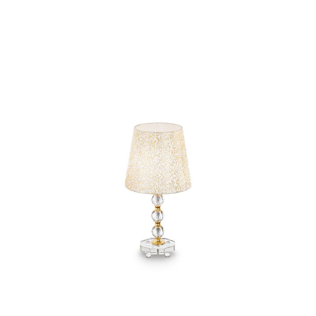 Lampe à poser Queen dorée, verre, Ø 25 cm