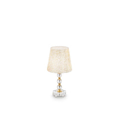 Lampe à poser Queen dorée, verre, Ø 25 cm