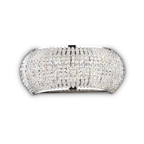Applique murale Pasha 3 lumières chromée, cristal